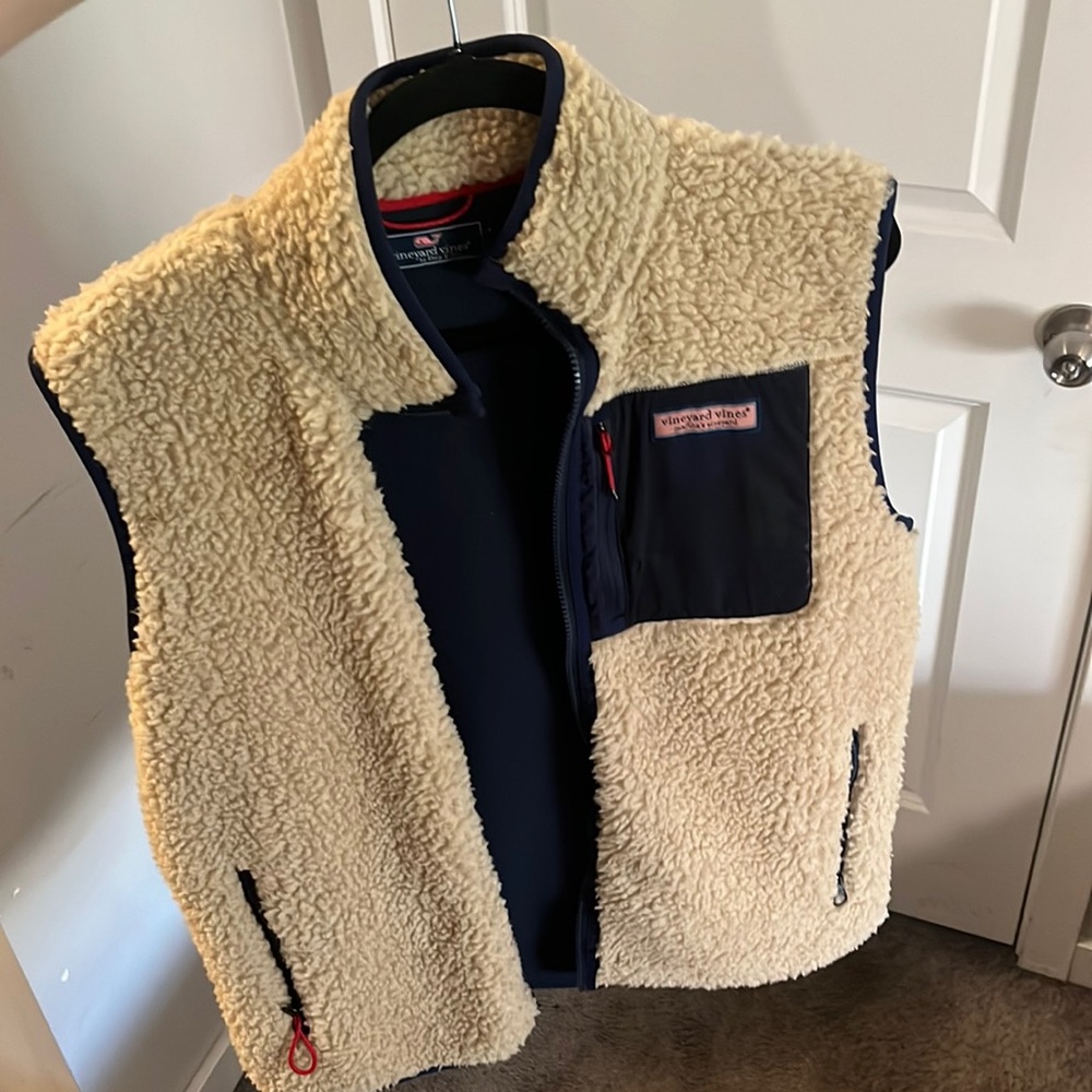 This is a vineyard vines vest done by Shep & Ian.